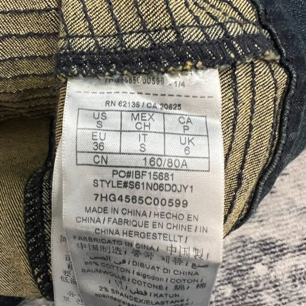 GUESS Rigby ribbed denim jean moto jacket sz Small - Picture 6 of 7